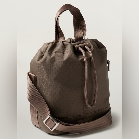 Athleta Excursion Crossbody Water Bottle Sling / Bucket Bag, Deep Taupe (Pyrite) - Picture 2 of 5